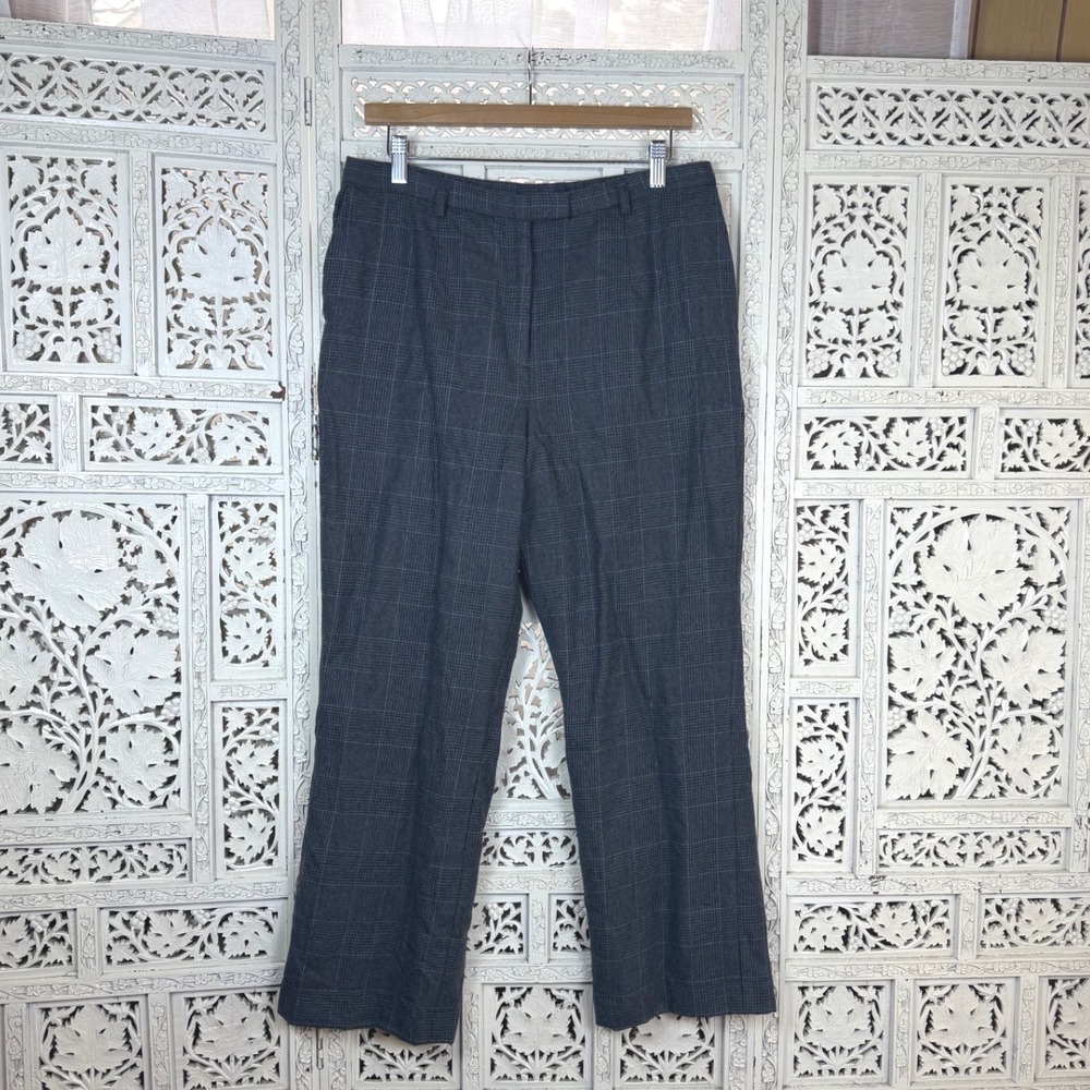 Vtg Pendleton‎ Wool Plaid Gray Pants Womens 12 Petite Academia Preppy Career